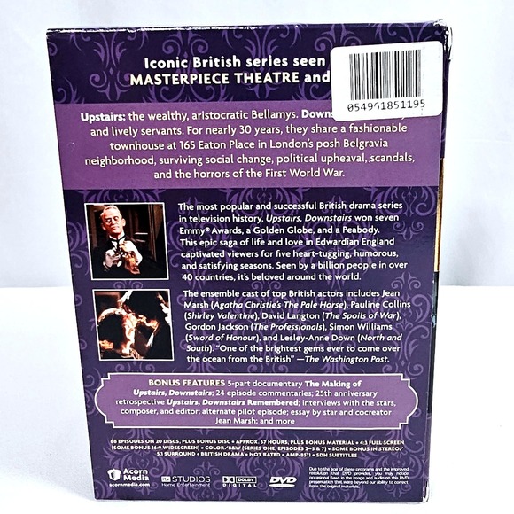 Acorn Media Upstairs Downstairs 40th Anniversary DVD Box Set One Size NWT - Picture 2 of 9